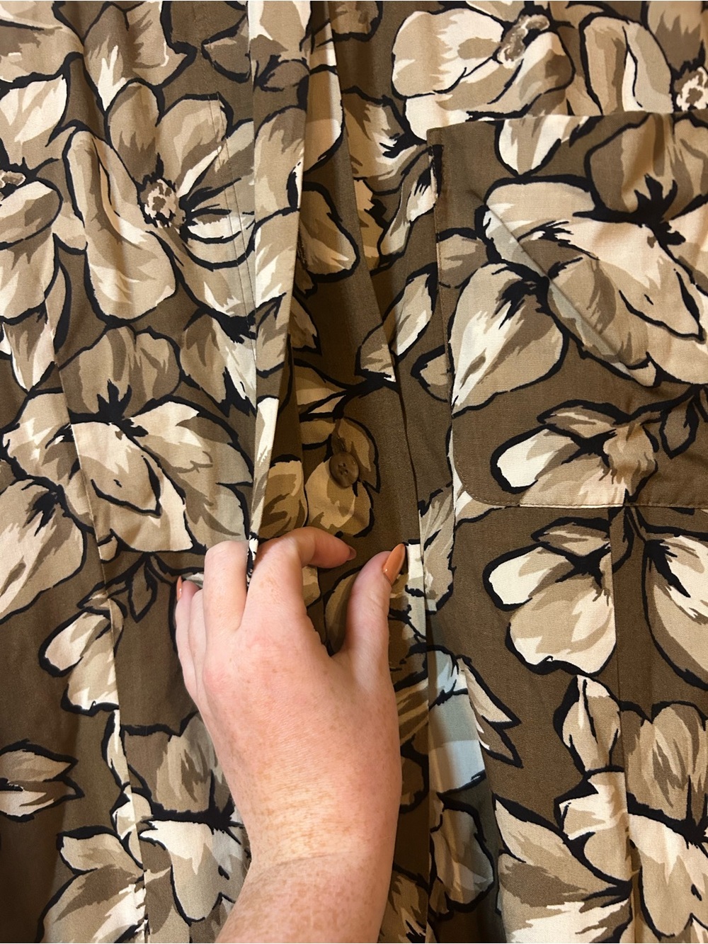 Jones New York Brown Short-Sleeve Floral Camp Shirt - Picture 2 of 5